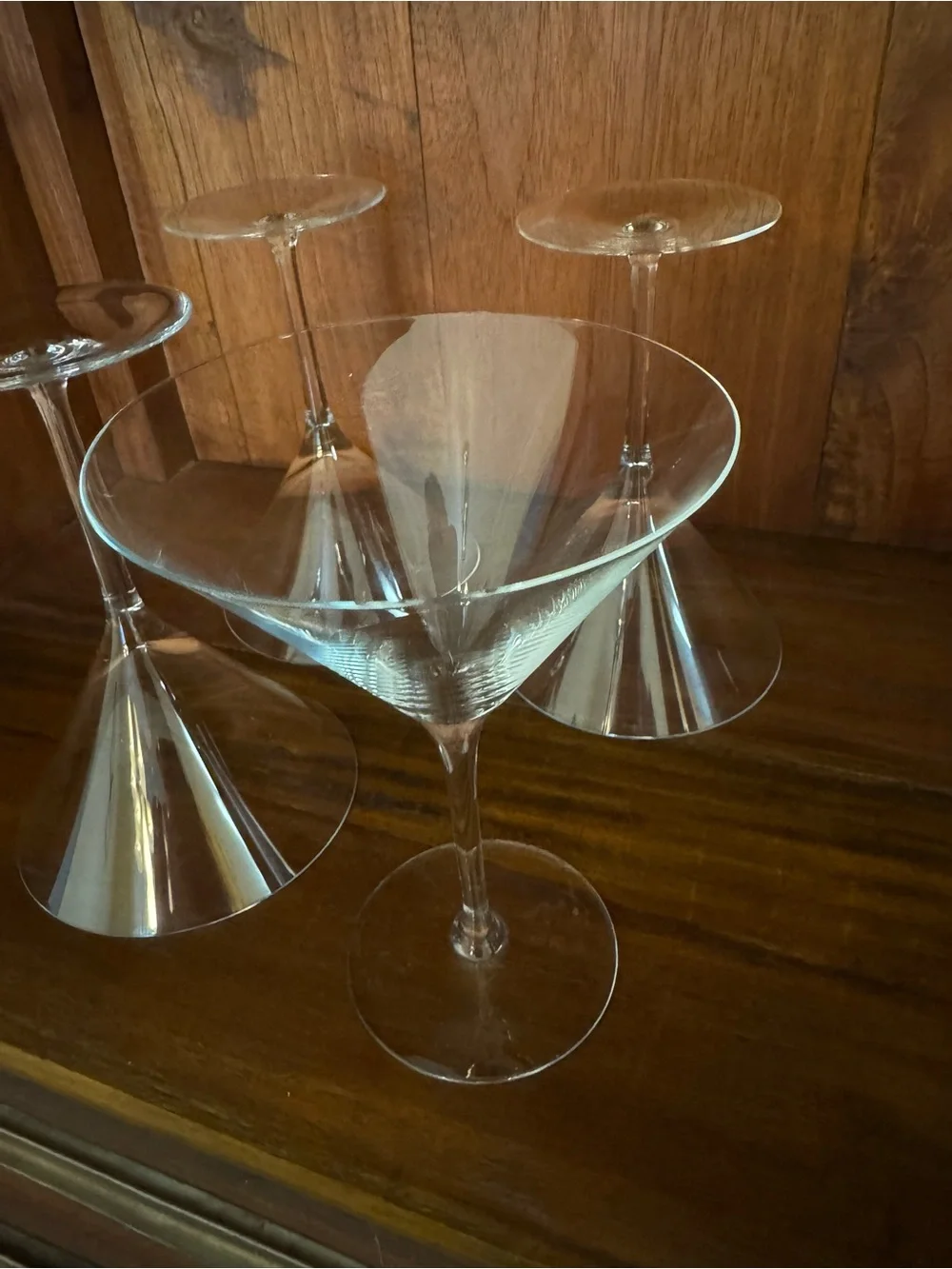 Williams Sonoma Clear Glass Martini Coupes - Set of 4 hand blown from Hungary